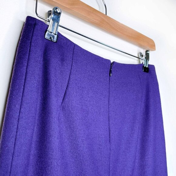 john galliano 00's purple wool skirt suit - size 6 - Picture 11 of 13